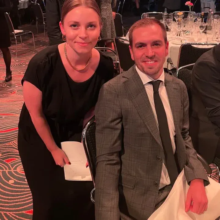 Manja Hoffner with Philipp Lahm at the German Sustainability Award